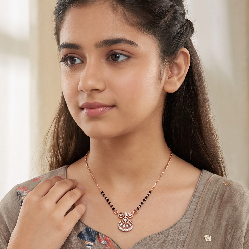 Floral Harmony Diamond Mangalsutra