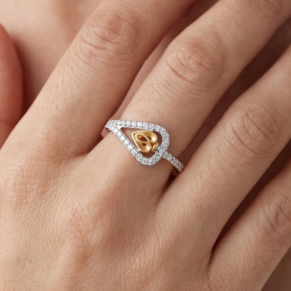 Golden Petal Diamond Ring