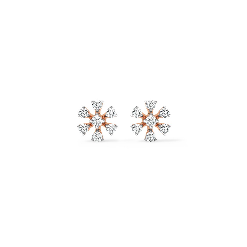 Sparkling Daisy Diamond Stud Earrings