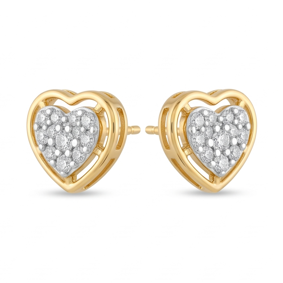 Heart Cluster Stud Earring