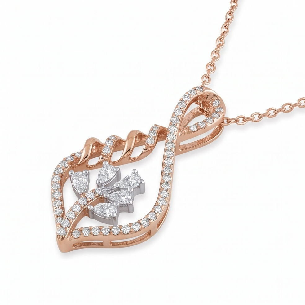 Diamond Leaf Pendant