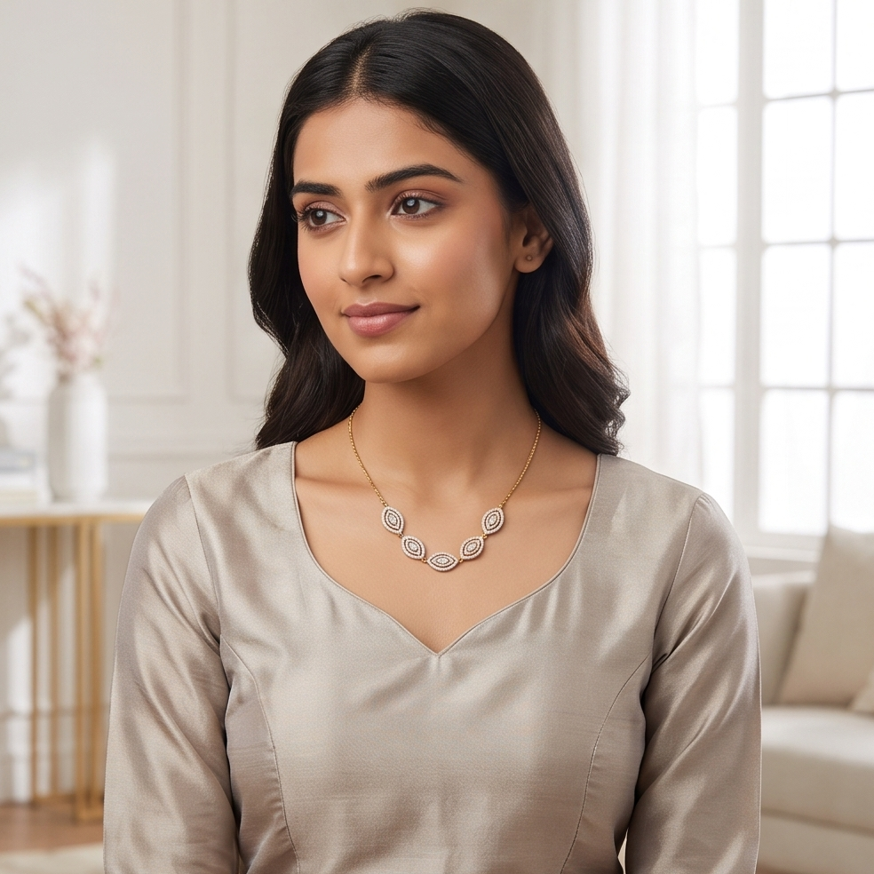 Marquise Diamond Statement Necklace