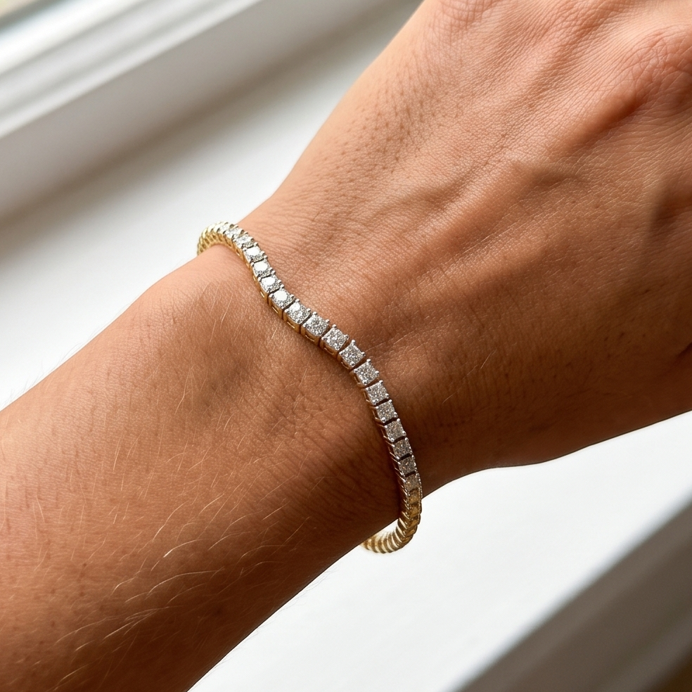 The Diamond and Beaded Gold Bracelet