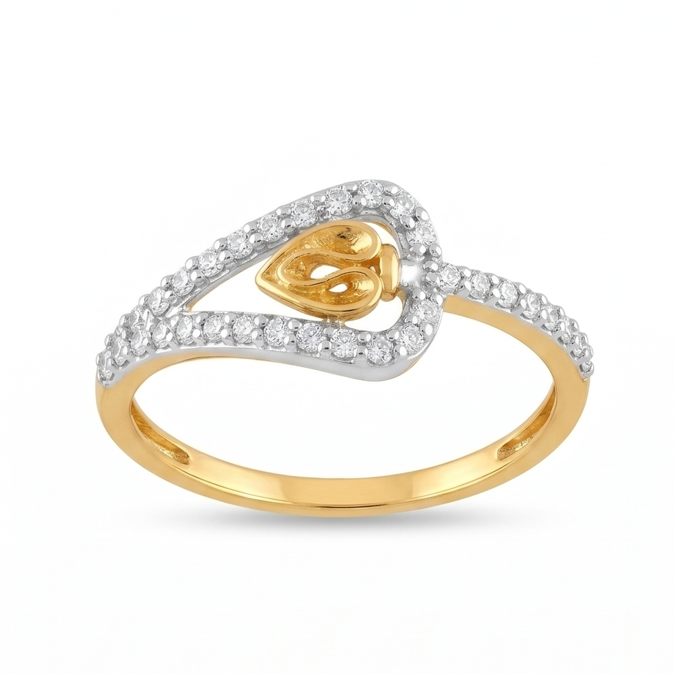 Golden Petal Diamond Ring