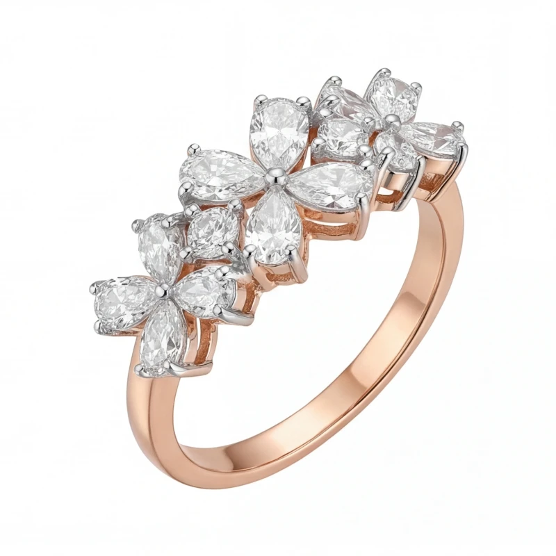 Triple Blossom Diamond Ring