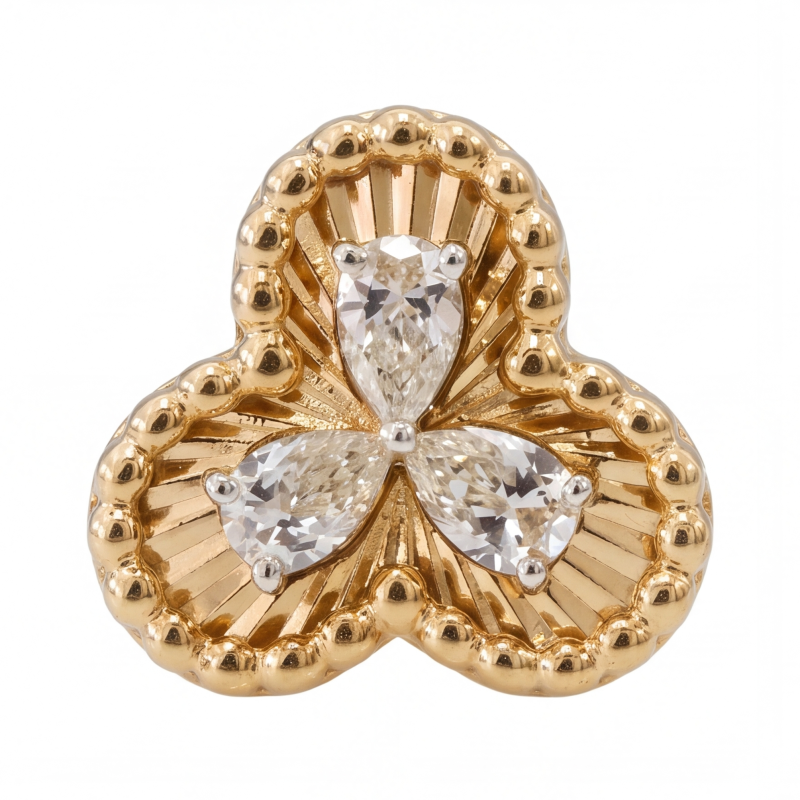 The Petal Bloom Pear Diamond Earring