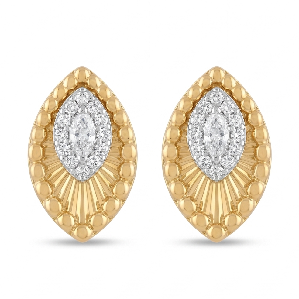 Marquise Diamond Stud Earring