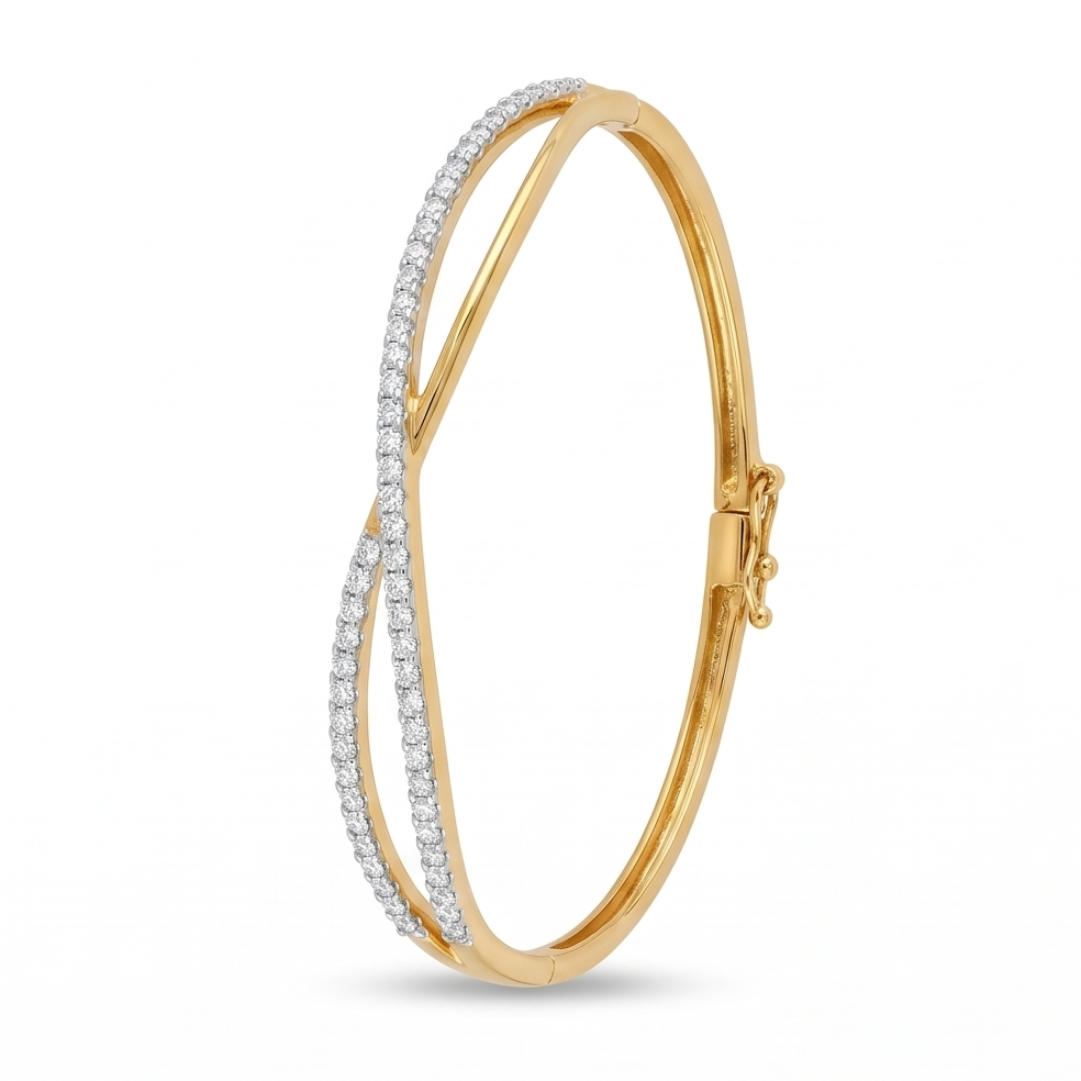 Crisscross Diamond Bangle Bracelet