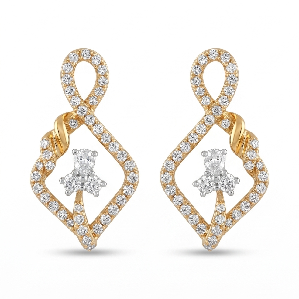 Modern Diamond Drop Earring