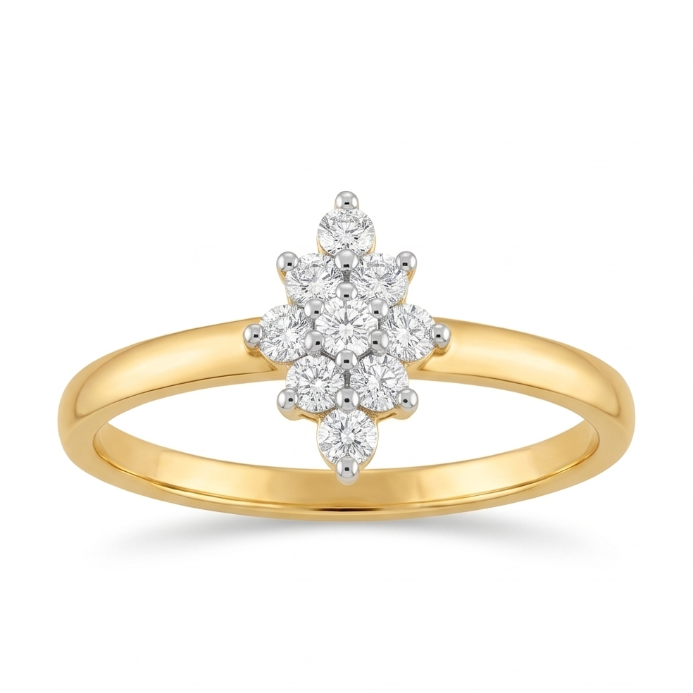 Floral Cluster Diamond Gold Ring