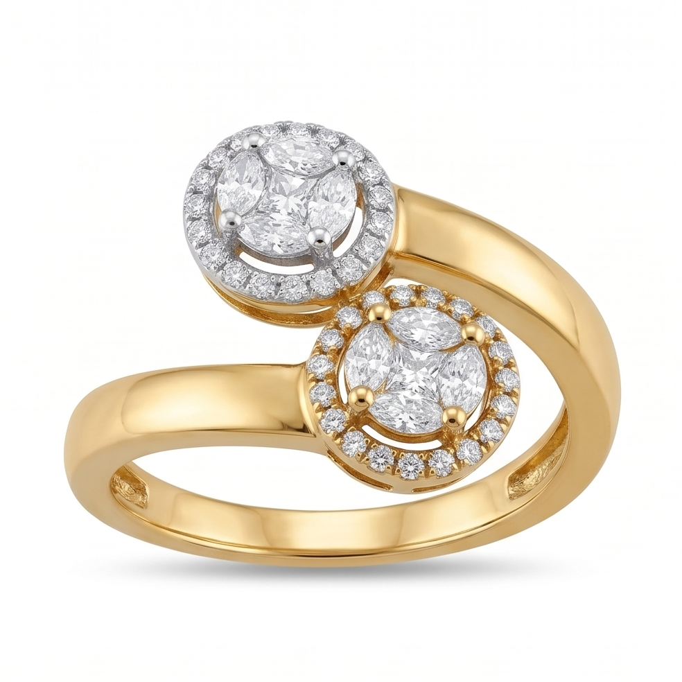 The Dual Bloom Diamond Ring
