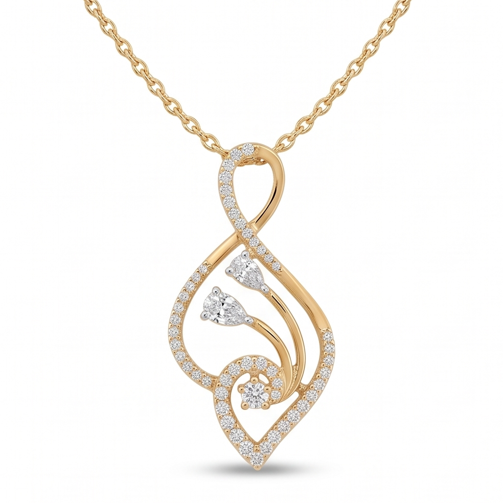 Swirl Diamond Pendant