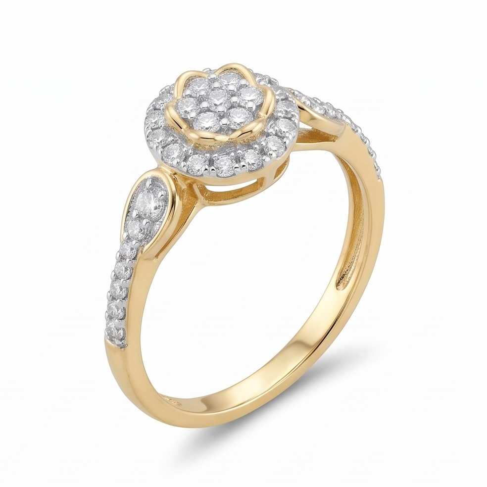 Petal Bloom Diamond Cluster Ring