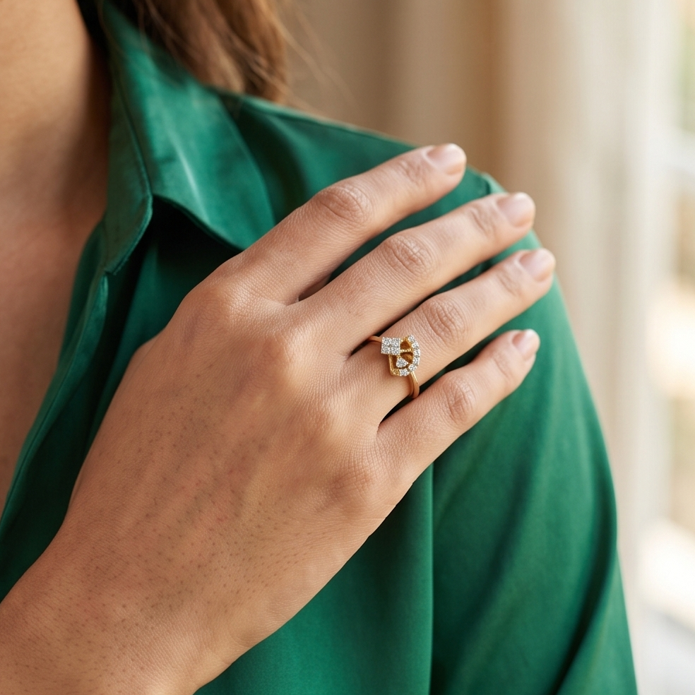 Geometric Diamond Ring