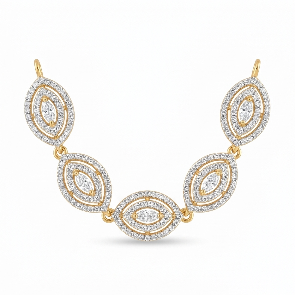 Marquise Diamond Statement Necklace