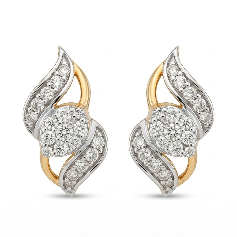 Two-Tone Diamond Earrings